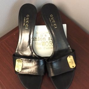 GUCCI black slippers. Size: 8 1/2B -